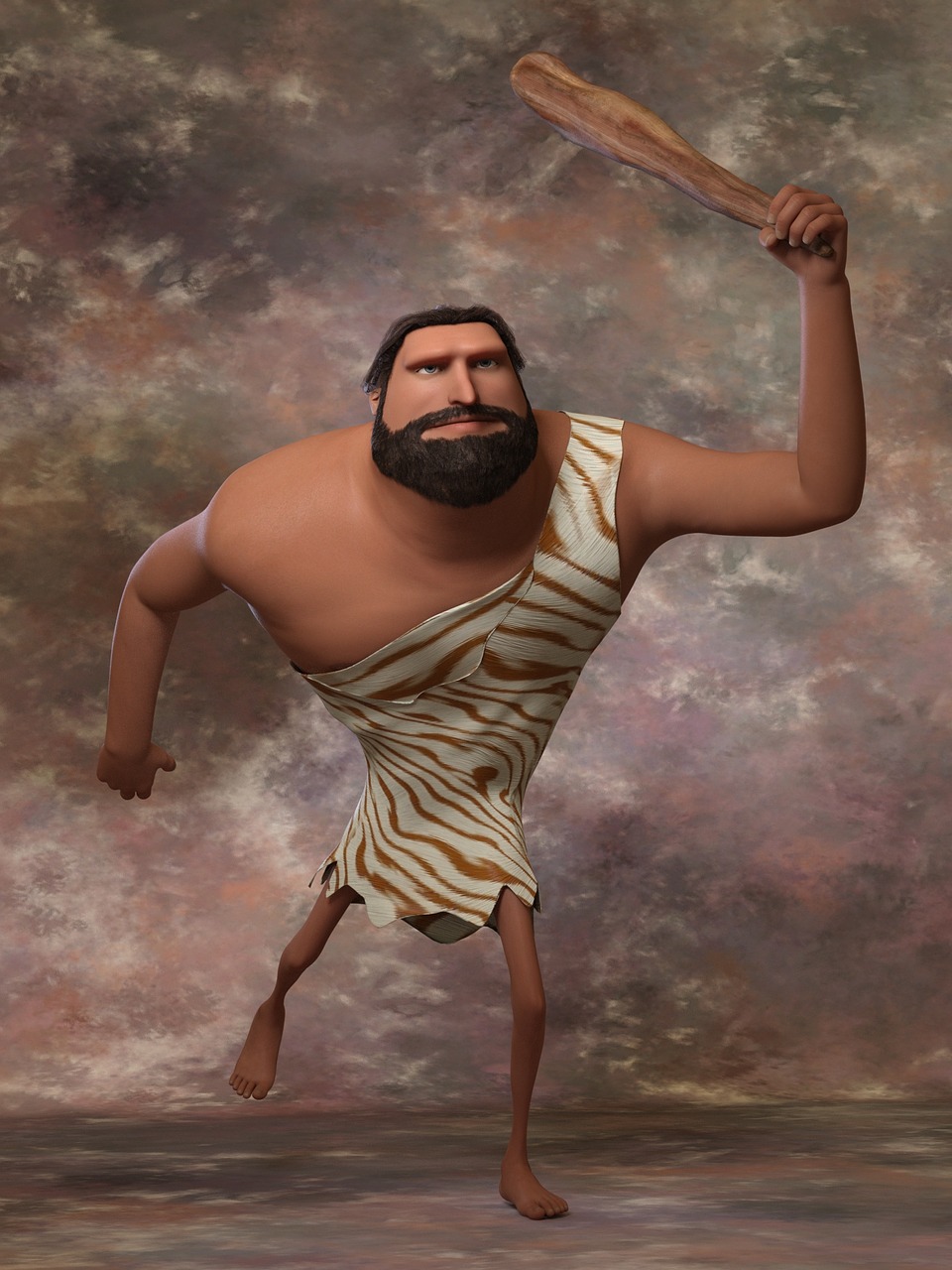 A caveman with a club